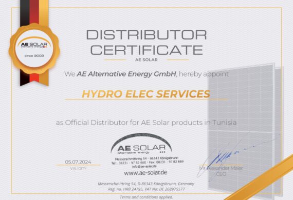 HYDRO-ELEC SERVICES: Official Distributor for AE Solar products in Tunisia