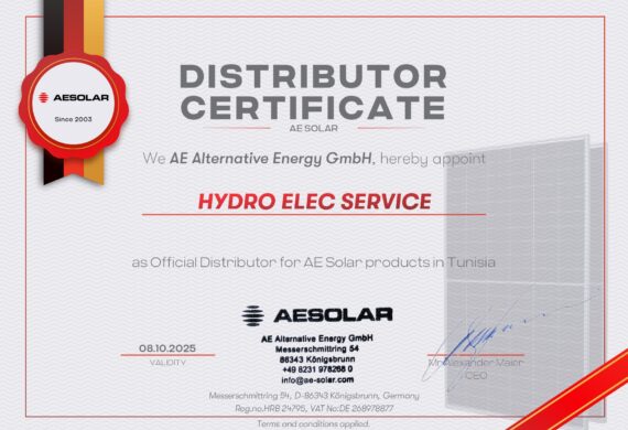 HYDRO-ELEC SERVICES: Official Distributor for AE Solar products in Tunisia